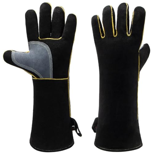 Rachlicy Gants ignifuges gants de soudage en cuir résistant à la chaleur et au feu