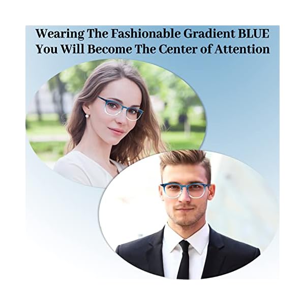 LUFF Lesebrille für Herren Damen - Dioptrien Blaulicht Brille Leichte Computerbrille Sehhilfe Augenoptik Round… – Bild 4