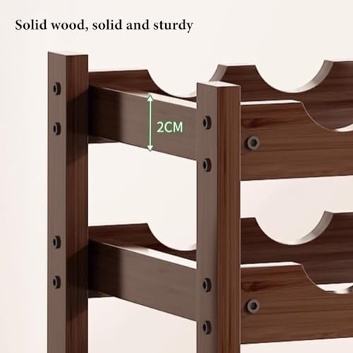 Soporte para botellas de vino de madera, 16 botellas miniatura 3
