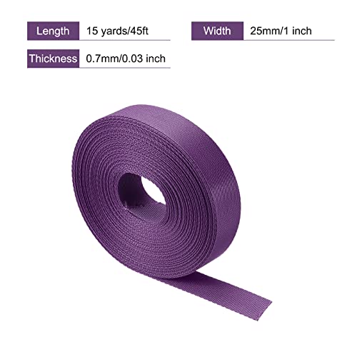 Image of MECCANIXITY Flat Nylon Webbing Strap 1 Inch 15 Yards Purple for Backpack, Cargo Strap, Luggage-rack
