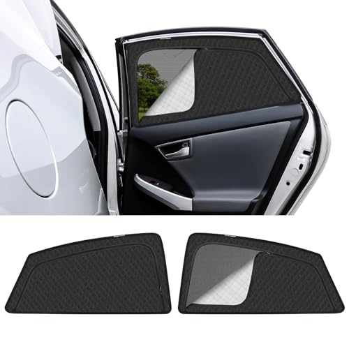 新型 プリウス 30系 専用 サンシェード マグネット 後席 換気 断熱 2in1一体式 カーシェード PRIUS 30 ZVW30 ZVW35 メッシュカーテン 日除け メッシュサンシェード 日焼け防止 UVカット 遮光 日差し 紫外線カット 虫よけ 通