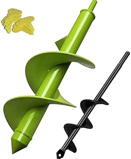 Garden Hole Digger Auger for Planting Bulbs Seedlings,Bulb Planting Auger,Heavy Duty Garden Spiral Auger Drill Bit,Thickened Shaft Planting Auger,Drill Planter Garden Bulb Planter Tools(8x30cm,4x22cm)