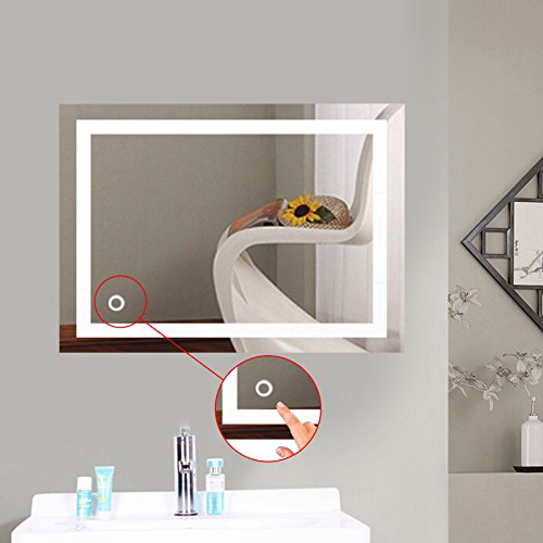 WeFun LED Backlit Mirror Illuminated Bathroom Mirror with and Touch Botton (500mm*700mm)