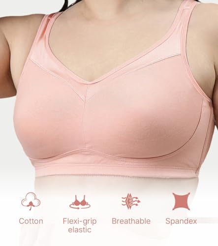 Image of Enamor Full Support Super Lift Women's Cotton Everyday Minimizer Bra - Non Padded, Wirefree, Full Coverage - A112 (Available in Plus Sizes)