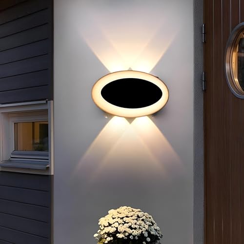 Image of FILLISKA Aluminium LED Indoor /Outdoor Wall Light, IP-65 Rainproof & Shockproof Body. (2Up 2 Down Oval Warmwhite)