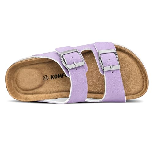 Image of K KomForme Kid Sandals Boy Girl Cork Footbed Slide with Adjustable Strap | Open-toe, Comfort