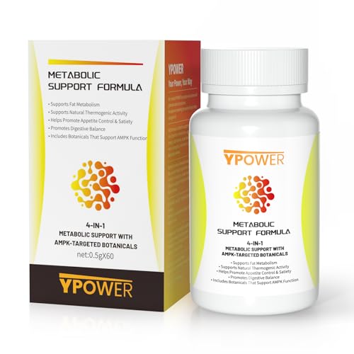 Ypower Natural Thermogenic Fat Burner 4 in 1 Metabolic Support for Stubborn Fat Metabolism Boost & Weight Control 24/7 Weight Loss 60 Capsules