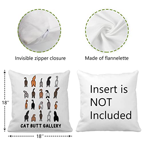 Funny Cat Butt Gallery Decorative Throw Pillow Case 18″×18″,Unique And Quirky Decorations For Home Bedroom Living Room Sofa Couch Office Cafe,Lovely Gift For Cat Lovers Girls Women #TOP3