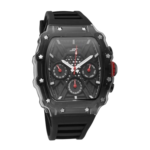 Image of SF Maiden Voyage Sport Watch Quartz Analog with Black Dial Black Silicon Strap Watch for Men - 77178PP04W