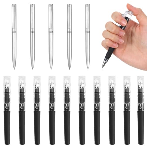 iuiiaii 5Pcs Black Ballpoint Pens + 10Pcs 0.5mm Pocket Black Ink Pen, Retractable Mini Pens Short Small Pen, Smooth Writing & Quick Dry, for Office Schools Pocket Journaling Notebook