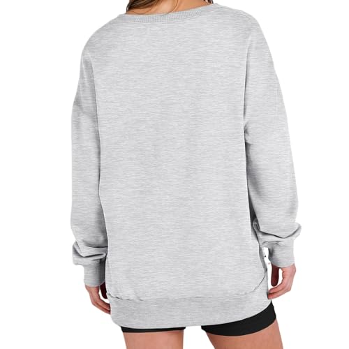 Women's Oversized Sweatshirts V Neck Long Sleeve Loose Tops Casual Tunic Shirts Trendy Pullover Blouses Fall Outfits2
