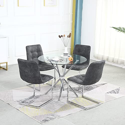 Set di 4 Sedie da Pranzo Moderne Stile Bauhaus