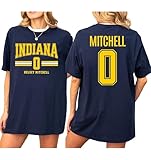 Kelsey Mitchell 0 Indiana Basketball Shirt | Retro Fan Jersey Tee | Indy Pro Hoops Apparel | Unisex Bella Canvas Navy