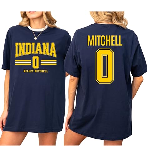 Kelsey Mitchell 0 Indiana Basketball Shirt | Retro Fan Jersey Tee | Indy Pro Hoops Apparel | Unisex Bella Canvas