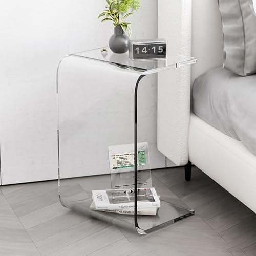 Table d'appoint en U en acrylique transparent de 40x25x22cm pour salon - 2