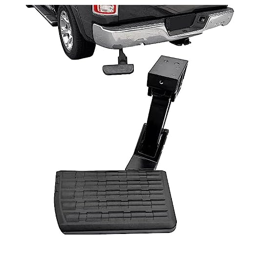 75306-01A 7530601A Bedstep Retractable Bumper Truck Tailgate Step Compatible withr 2009-2018 Ram 1500, 2010-2018 Ram 2500/3500 (Excludes Dual Exhau-st & EcoDiesel Models),BedStep Black