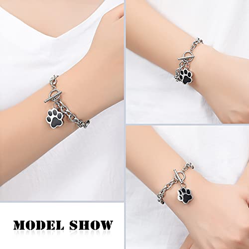 Minicremation Dog Paw Print Cremation Jewelry for Ashes Memorial Urn Bangle for Pet Stainless Steel Urn Bracelet Ashes Holder4
