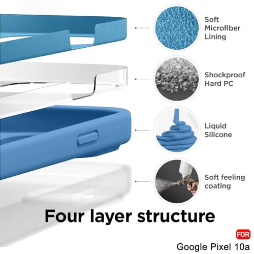 Image of TheGiftKart Genuine Liquid Silicone Back Cover Case for Google Pixel 10A | Soft Micro-Fibre Lining Inside | Camera Protection Bump | Shockproof Cover Case for Google Pixel 10A (Silicone, Lavender)