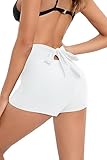 HYTENSUN Women's High Waisted Swim Shorts Bow Tie Back Swimsuit Board Shorts Bathing Suit Bikini Bottoms