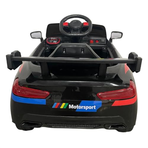 Carro Elétrico Infantil Preto Motorizado com Controle Remoto Luz e Som Bang Toys