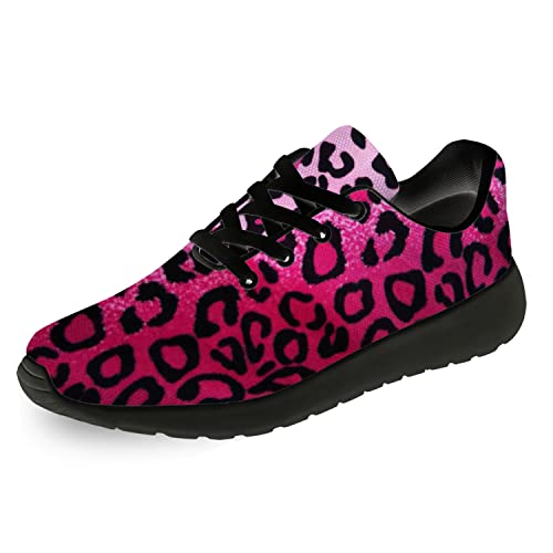 Leopard Cheetah Print Shoes Woman Tennis Shoes Athletic Running Shoes Soft Lightweight Walking Sneakers Gifts for Ladies Girls