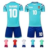ORYG Custom Soccer Jerseys for Men Women Personalized Boys Girls Soccer Team Uniforms with Name Number Logo Team Name Light Blue