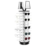 Hopuers 44 Pairs 360° Rotating Sunglass Display Rack, Stand Holder & Mirror