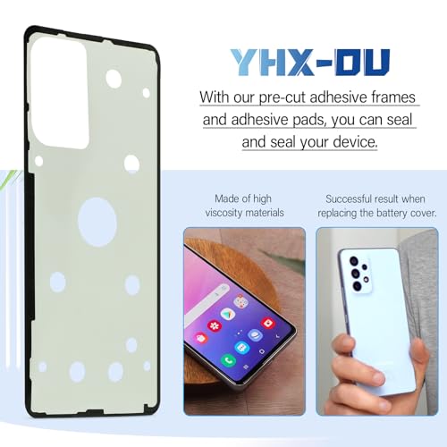 YHX-OU Film adhésif étanche pour couvercle de batterie de 6,5" pour Samsung Galaxy A53 5G SM-A536B SM-A536U + pied de biche + bande élastique + chiffon de nettoyage d'écran – vue 4