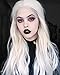 K'ryssma Platinum Blonde Glueless Synthetic Hair Lace Front Wigs Long Natural Straight Half Hand Tied Replacement Full Wig For Women Heat Friendly 26inch