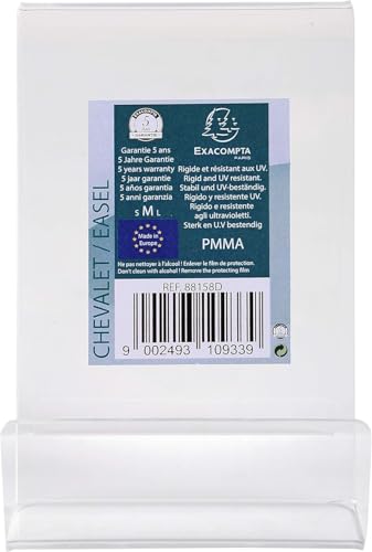 Exacompta 88158D Tischaufsteller aus stoßfestem Acryl für DIN A7 ideal zur Präsentation von Objekten wie Büchern, Flyern, Karteikarten uvm