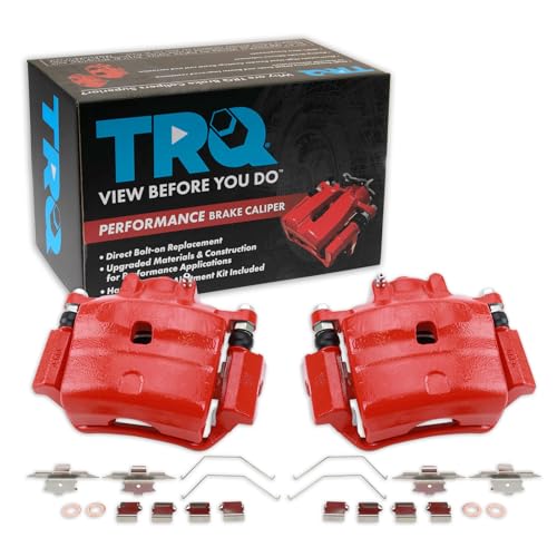 Image of TRQ Performance Front Driver and Passenger Side Brake Caliper Set Caliper Brackets Compatible with 06-12 Ford Fusion 07-12 Lincoln MKZ 06 Lincoln Zephyr 06-11 Mercury Milan 06-13 Mazda 6