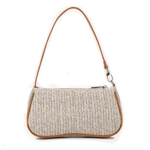 Image of Medium Straw Bag Hand Weave Beach Handbag Summer Crossbody Shoulder Bags Bucket Tassel Totes for Women