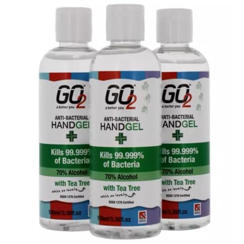 Lettuce Eat® 48 X 100ml Anti-Bacterial Tea Tree Hand Sanitiser Gel 70% Alcohol Travel Holiday Bag