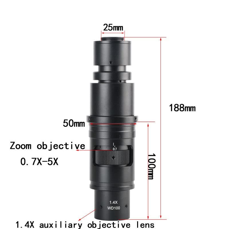 Amazon | 36X-255X 工業用顕微鏡レンズ 0.4X 接眼レンズ 0.7X-5X