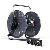 Enrouleur de tuyau robuste en métal : l'enrouleur de tuyau de qualité supérieure est fabriqué en métal massif revêtu de poudre. Résistant aux UV, résistant à la rouille et extrêmement durable – idéal pour le rangement des tuyaux dans le jardin.