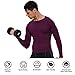 Wine Red Compression Shirts Long Sleeve Men Cool Dry Athletic Workout Running T-Shirts Top Sports Baselayer Undershirt