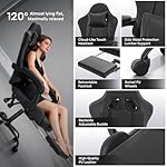 Athena Collection Gaming Chair, Ergonomic Gaming Chair with Footrest & Headrest Lumbar Support, Height Adjustable Swivel Computer Chair Office Chair Adults(Carbon Fiber Black) - Image 3