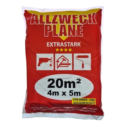 Jufol 10231 Bâche de protection Renforcée Intérieur / Extérieur 4 x 5 m (Import Allemagne)