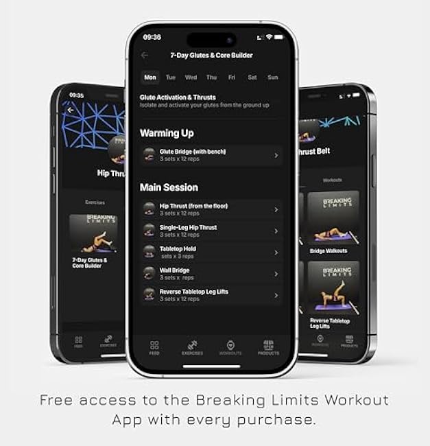 Breaking Limits Heavy Duty Hip Thrust Band - Booty Belt for Dumbbells, Kettlebells & Weights - Glute Bridge Band