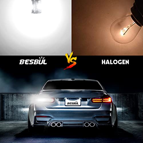 Besbul 7440 7443 Led Bulb With Turbo Fan, Canbus Ready Turn Signal Bulbs 12-40V T20 W21W Tail Reverse Backup Brake Drl Blinker Lights White, Pack Of 2 #TOP6