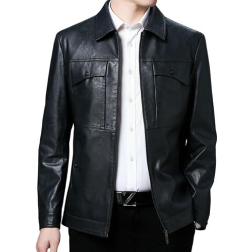 Chaqueta de cuero sintético para hombre, gris, XL miniatura 1