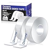 Dntemr Double Sided Tape Heavy Duty 2 Rolls Nano Tape (Total 20 Feet) for Poster Carpet Picture Hanging Strip Rug Strong Adhesive Multipurpose Clear Mounting Two Stick Sided DIY Tape 120' x 1.18'