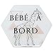 bébé à bord Made in France - autocollant/stickers/Adhésif pour voiture - imprimés girafe- Résine naturelle - garantie 10 ans - livraison 72H