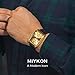 Miykon Vintage Watches for Men - Tank Square Gold Analog Watch with Brown Genuine Leather Wrist Strap for Classic Dress - Japanese Quartz, Waterproof to 100ft