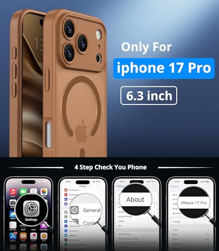Coque iPhone 17 Pro antichoc aimantée avec vitre protection écran rigide marron