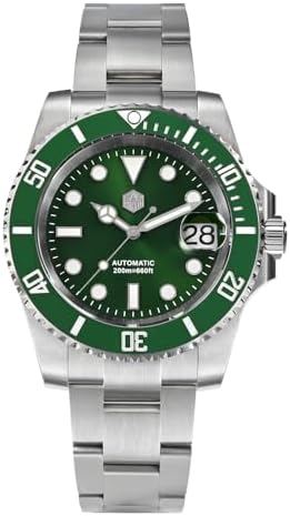 San Martin Men Watch SN0017G-D, 40 mm 20 Bar Diver Watch PT5000 Automatic Mechanical Luxury Diving Waterproof Wrist Watch