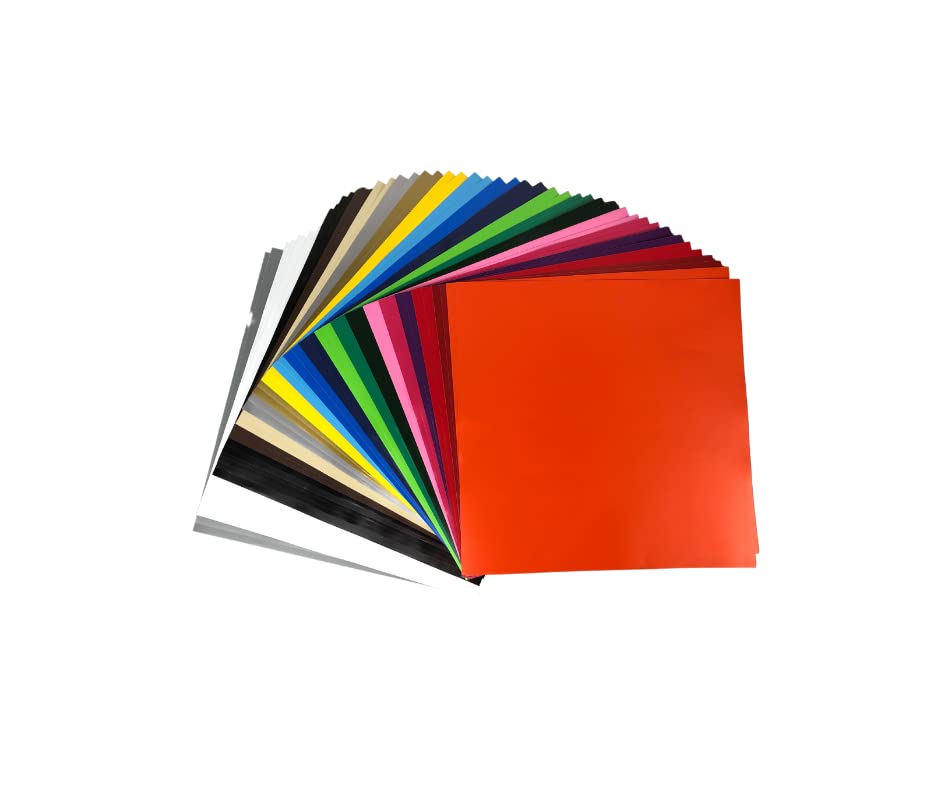 Vinyl Ease 12" x 12" - 48 Sheets of Assorted Matte Colors of Removable Adhesive Backed Vinyl for Craft Cutters, Punches and Vinyl Sign Cutters - V0104