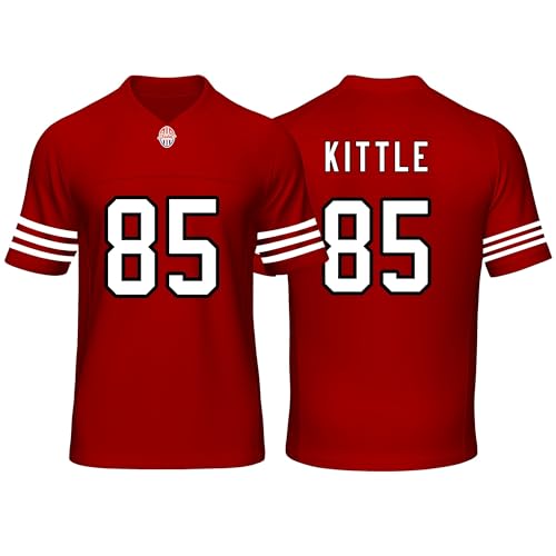 Custom Mens/Youth Football George Stitched T-Shirt for Sports Fan KITTLE red No Brand/Logos