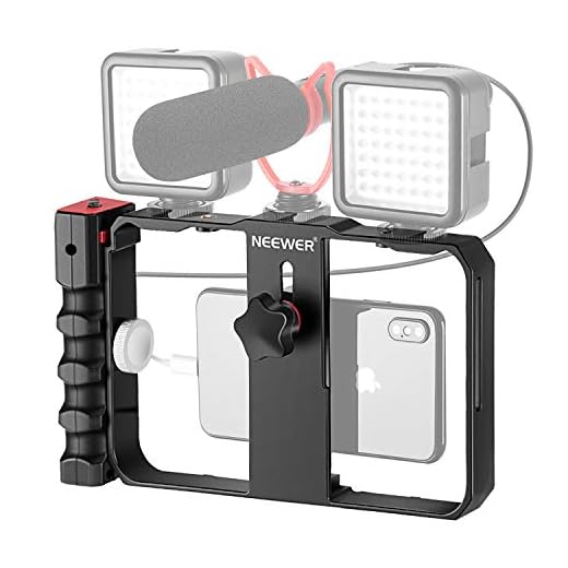 Neewer Plastic U Rig Smartphone Video Rig, Filmmaking Cage, Phone Video Stabilizer Grip Trépied pour Videomaker Film-Maker Compatible avec X, Xs, XS Max, XR, 13 Mini, 13, 13 Pro, 13 Pro Max, Andorid