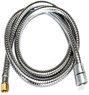 Socila Professional Salon Chrome Hose for Shampoo Bowl, Sink Replacement Part for Salon, Barber Shop, Spa 1/2'' to 1/4